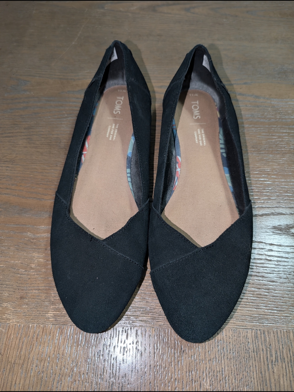 Tom's Black Women's Suede Flats - Size 11 - Picture 2 of 7